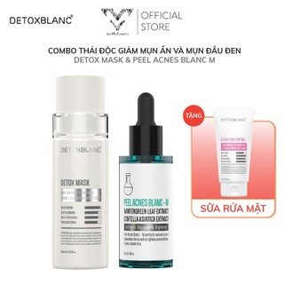 Combo Thải Độc Giảm Mụn Ẩn Và Mụn Đầu Đen - Detox Mask & Peel Acnes Blanc M(TẶNG SỮA RỬA MẶT)
