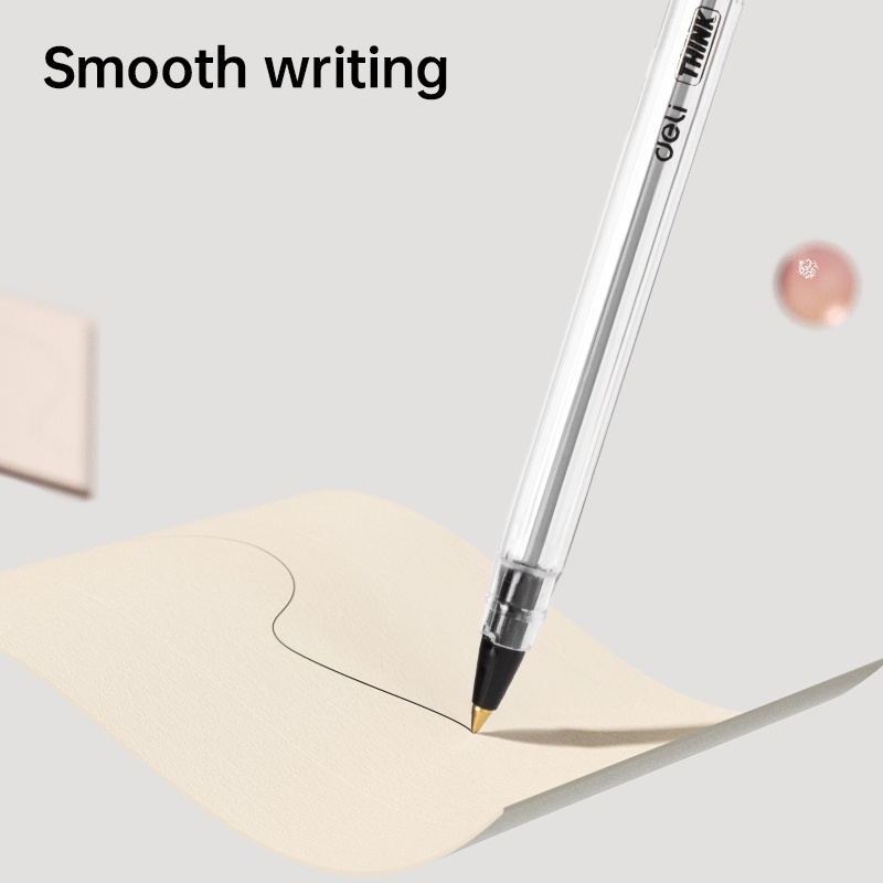 Set 12 cây bút bi DELI đầu ngòi 0.7mm EQ1-BK EQ1-BL EQ1-C