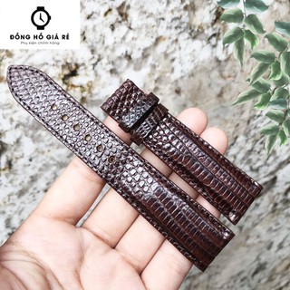 Dây da đồng hồ kỳ đà, dây đồng hồ da dành cho nam size 20,22mm gắn chốt tiện lợi bh 6 tháng