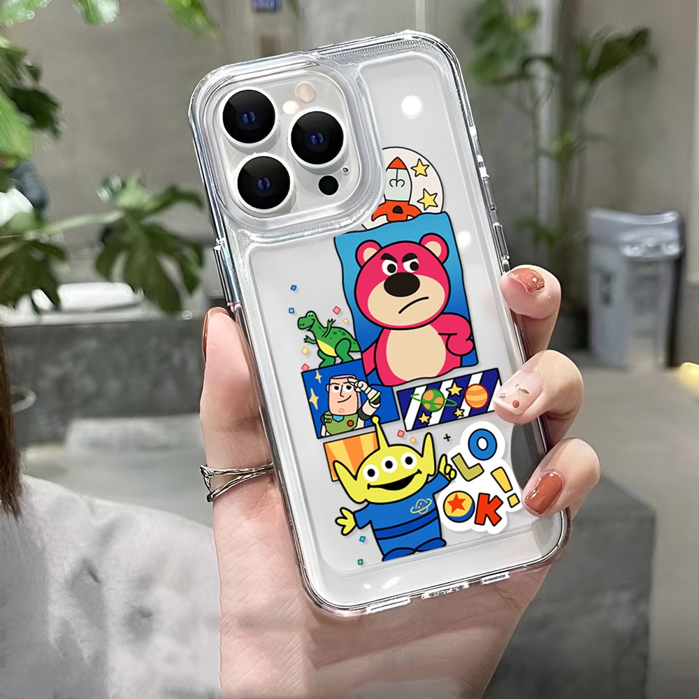 Ốp Điện Thoại Trong Suốt In Hình Gấu Dâu Tây Cho iphone 14 Pro Max 14 Plus 13 11 12 7Plus X XR XS Max 8 7