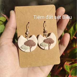 Khuyên tai đất sét Polymer handmade vintage