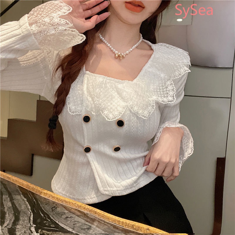 Áo Cardigan Dệt Kim Phối Ren Thời Trang Mùa Thu Dành Cho Nữ