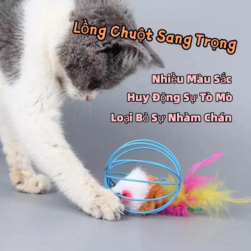 Sang Trọng Chuột Trong Mèo Đồ Chơi Lồng Dây Lồng Thực Lông Đuôi Chuột Tự Hey Chống Nhàm Chán Artifact LI0184