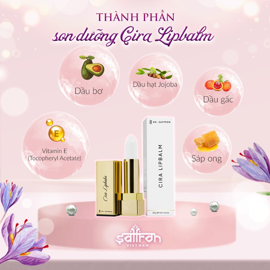 Son dưỡng ẩm môi Cira Lipbalm thương hiệu Saffron Việt Nam