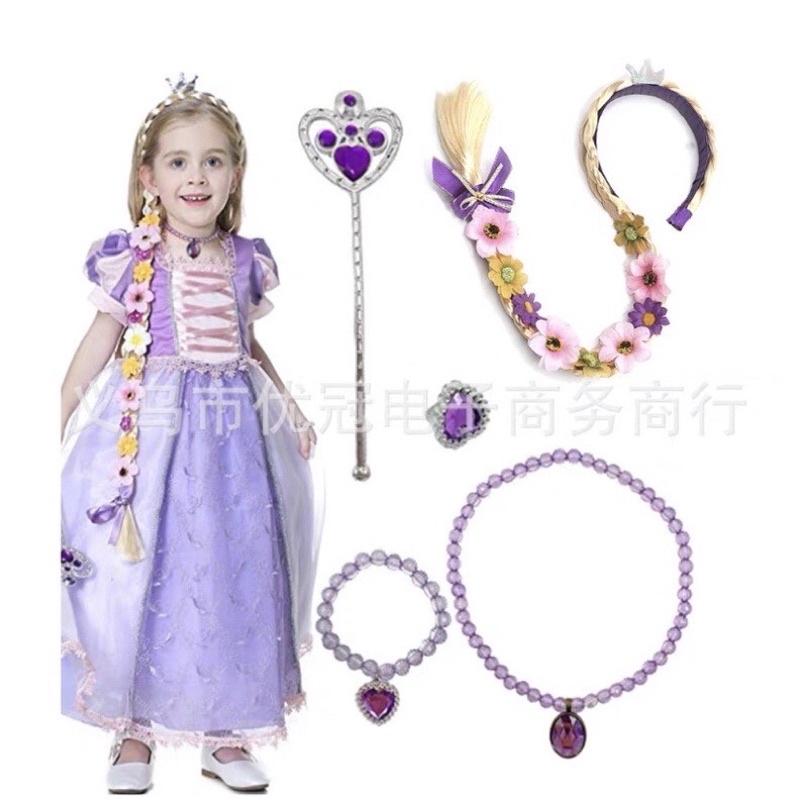 Cài tóc băng đô tóc dài công chúa Elsa cho bé gái