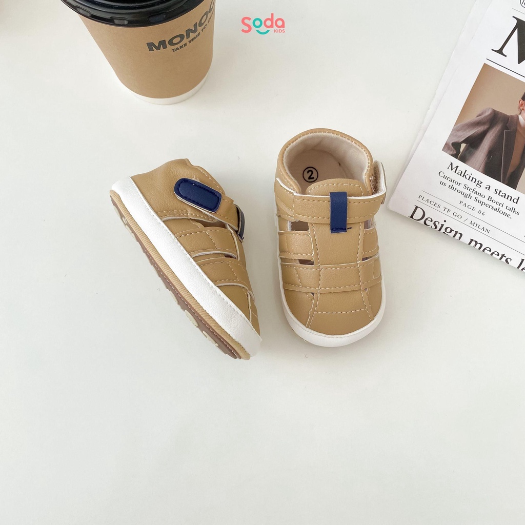 Giày tập đi cho bé SODA KIDS 3 màu quai dán, da mềm phong cách Hàn Quốc