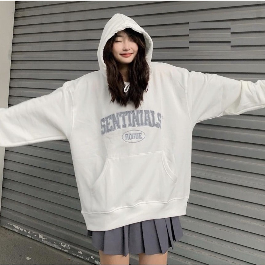 Áo hoodie Sentinials Unisex [FREESHIP] Nỉ ngoại form rộng tay phồng mũ 2 lớp kiểu dáng học sinh hàn quốc peonyb ulzzang