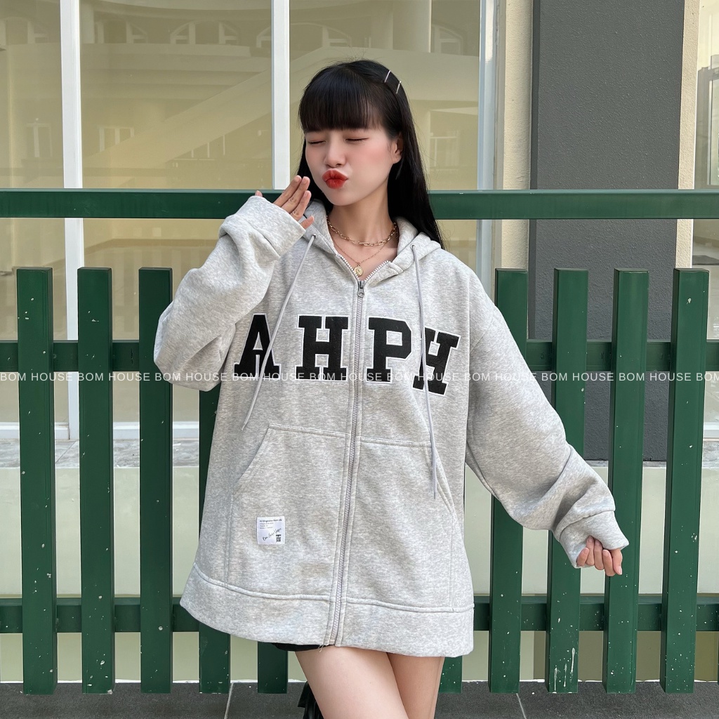 Áo Khoác Nỉ Hoodie Zip AHPH Form Rộng Nam Nữ Unisex