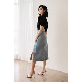 OLV - Áo Gingham Button Blouse In Black