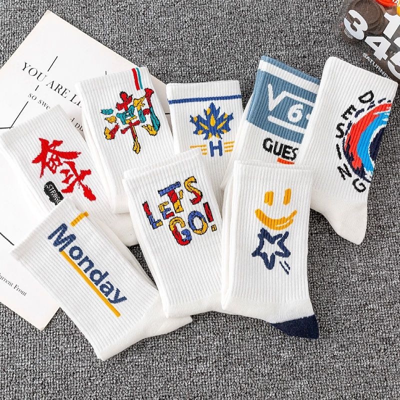 Đôi Vớ Dài Trung Bình Họa Tiết Bóng Rổ Thời Trang Thu Đông Dành Cho Nam Nữ