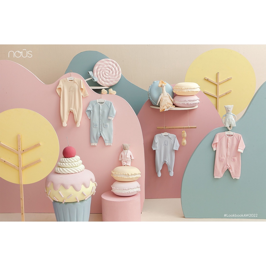 Bộ quần áo chui đầu cho bé Nous Air màu hồng nhạt 9M 12M 18M 2Y - Monnie Kids