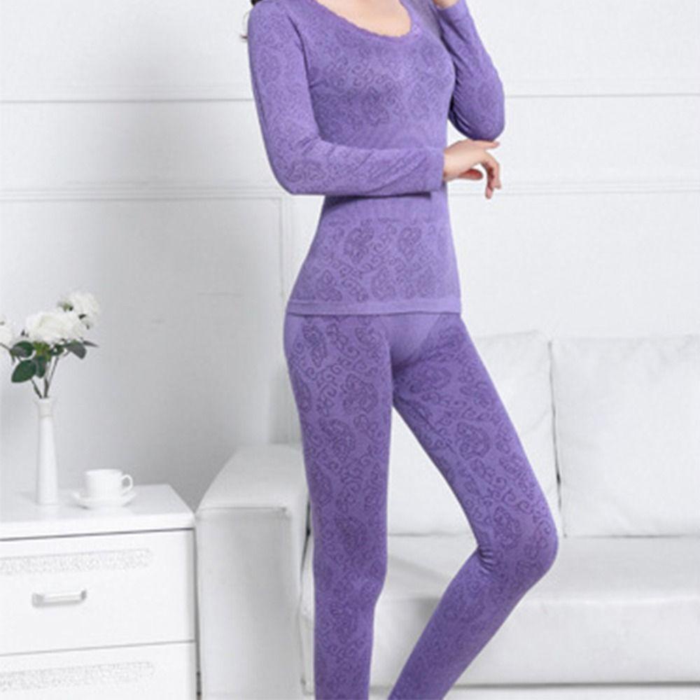 OCEANMAP Bộ Đồ Lót Giữ Nhiệt Mềm Mại Không Đường May In Họa Tiết Hoa Màu Trơn Co Giãn Dành Cho