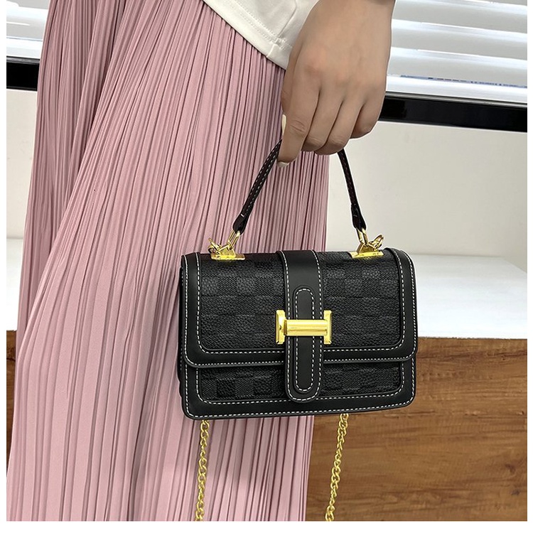 Túi Xách JASMIN NOIR Tote Hai Dây Có Khóa In Họa Tiết Kẻ Sọc Cổ Điển Dành Cho Nữ