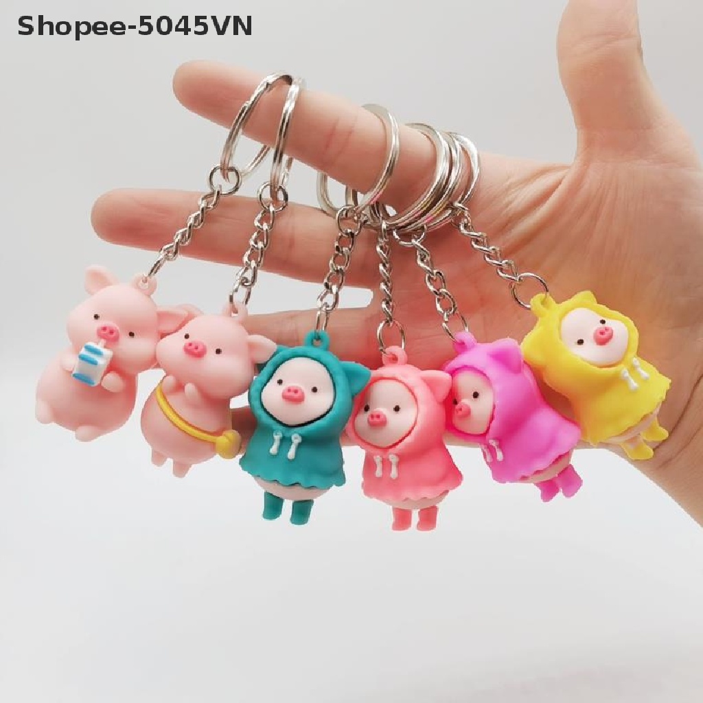 [Hàng Có Sẵn] Móc Khóa Hình Chú Heo Hoạt Hình / Áo Mưa / Túi Xách (H)