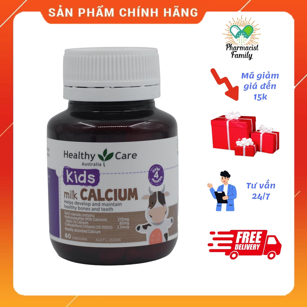 Healthy Care Canxi Milk [Úc] Viên Canxi Sữa - 60 Viên