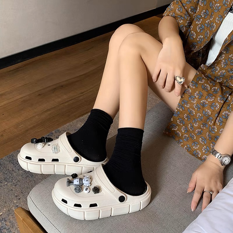 Dép Cross độn đế nữ 5cm siêu nhẹ kèm Sticker dễ thương