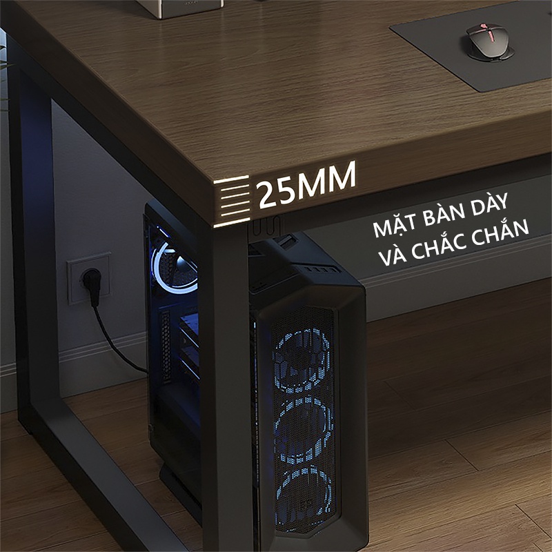 Bàn gaming cao cấp thiết kế hiện đại khung thép lớn mặt bàn dày 25mm thương hiệu Gapi- GM66 | BigBuy360 - bigbuy360.vn