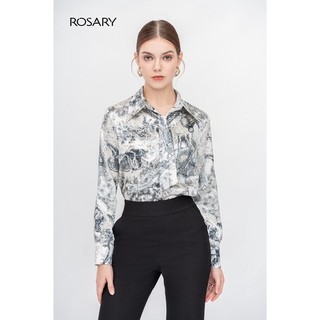 Áo sơ mi lụa công sở, tay dài vải satin đen trắng lyly shirt