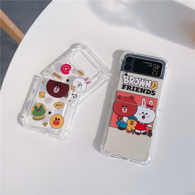 Ốp Điện Thoại TPU Dẻo Trong Suốt Họa Tiết Hoạt Hình Dễ Thương Chống Sốc Cho Samsung Galaxy Z Flip 4 3 5G