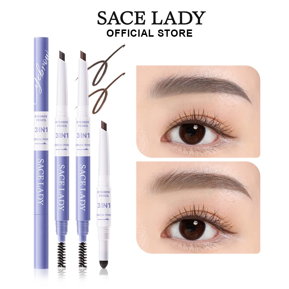 Chì kẻ lông mày SACE LADY 3 trong 1 trang điểm tự nhiên 0.3g