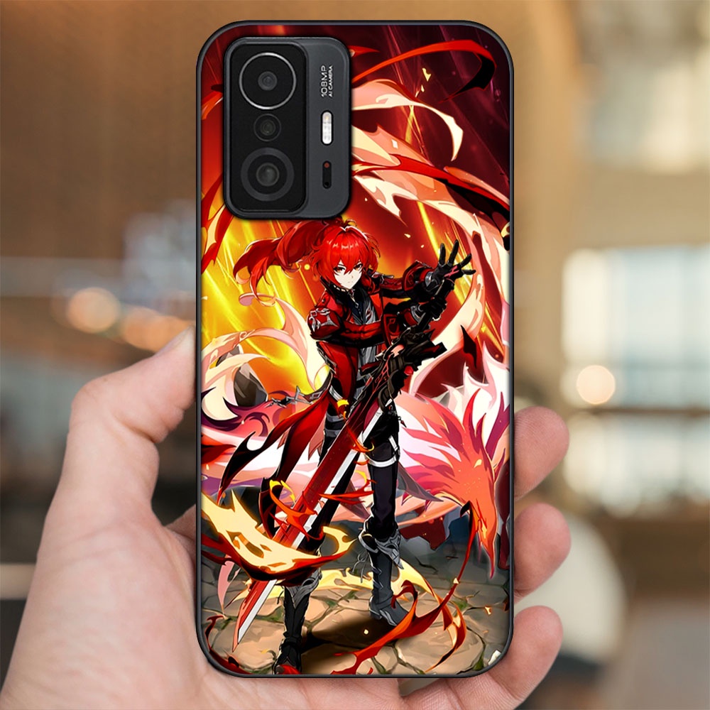 Ốp lưng Xiaomi 11T Pro 5G viền đen in hình Diluc Genshin Impact