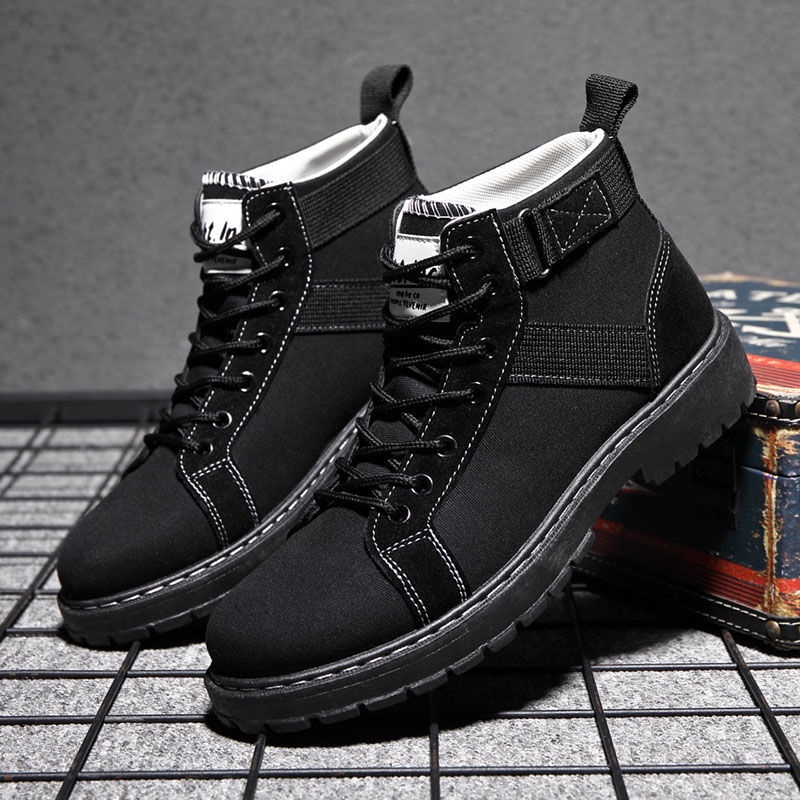 Sandle lelaki Giày Bốt Martin Vải canvas Cổ Cao Thoáng Khí Thời Trang Mùa Hè Dễ Phối Đồ Phong Cách Hàn Quốc Cho Nam
