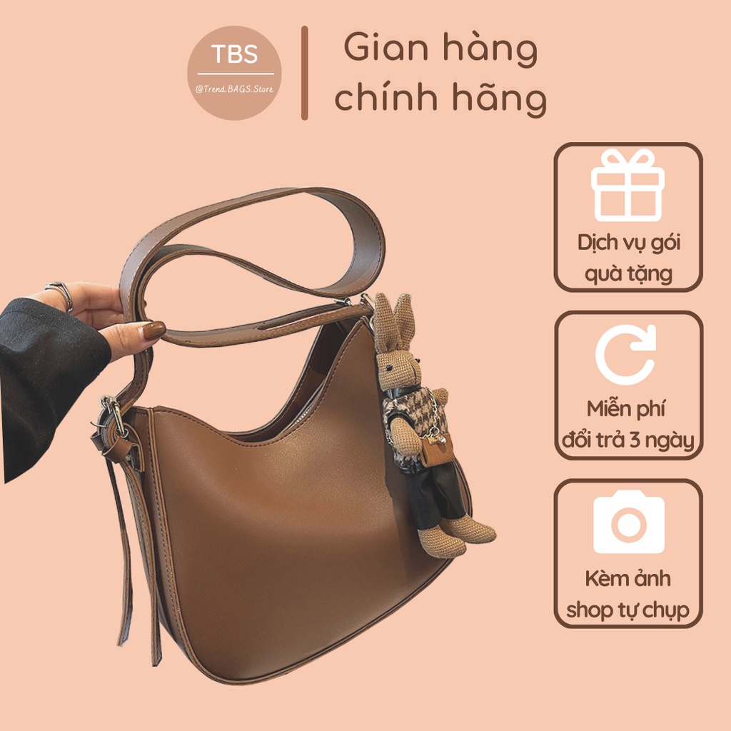 Túi đeo vai da tặng kèm móc khóa thỏ - Hàng loại 1 - TB.Store DV105 25x21x8 cm