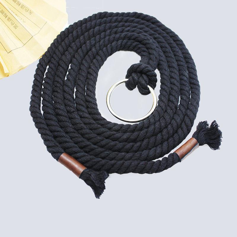 Thắt Lưng Dây Thừng cotton Màu Trắng Đen Phong Cách Harajuku Đơn Giản Dễ Phối Đồ Cho Nữ