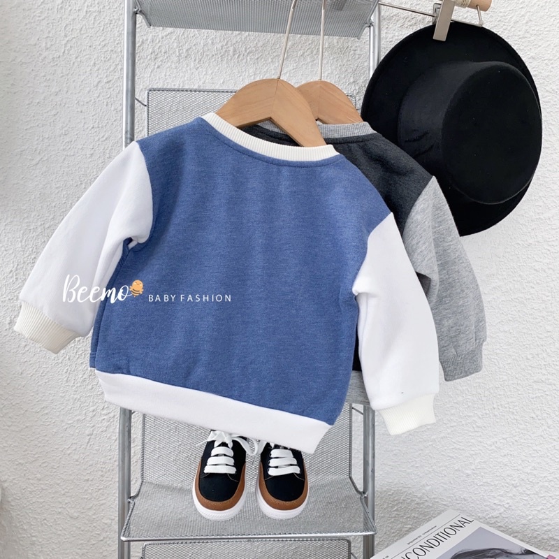 Áo gile nỉ bông phối dài tay beemo cho bé 9 đến 24kg