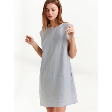 Vải linen tưng premium màu xám khói  hàng khúc TK12