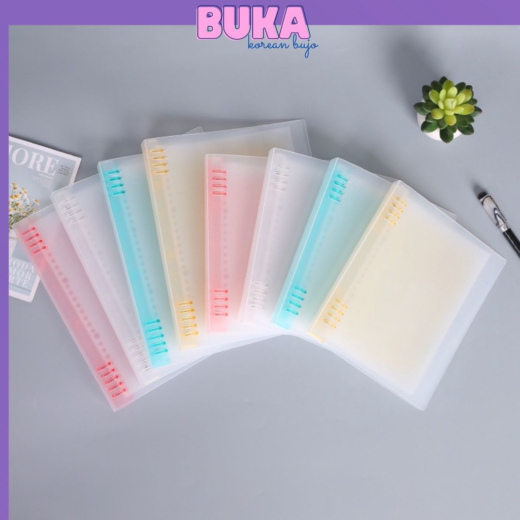 Bìa sổ còng nhựa kẹp bìa màu A4 B5 A5 6 còng Decorme Bìa còng nhựa trong suốt làm sổ bullet journal CHƯA KÈM GIẤY