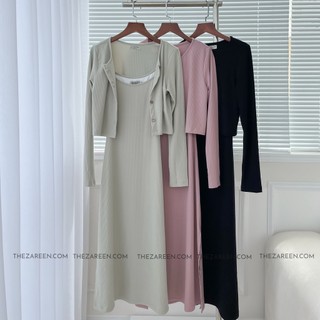Set đầm body xẻ đùi zareen dab13