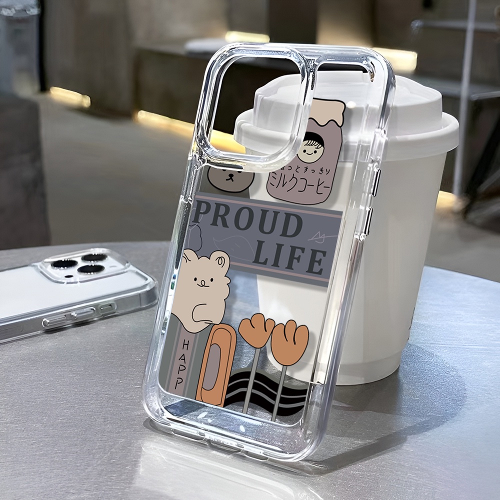 Ốp Điện Thoại Trong Suốt Hình Gấu Dễ Thương Cho iphone 14 Pro Max 14 Plus 13 11 12 7Plus X XR XS Max 8 7