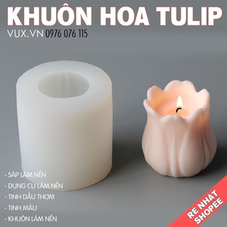 Khuôn silicone - khuôn nến hoa tulip - khuôn làm nến thơm handmade diy