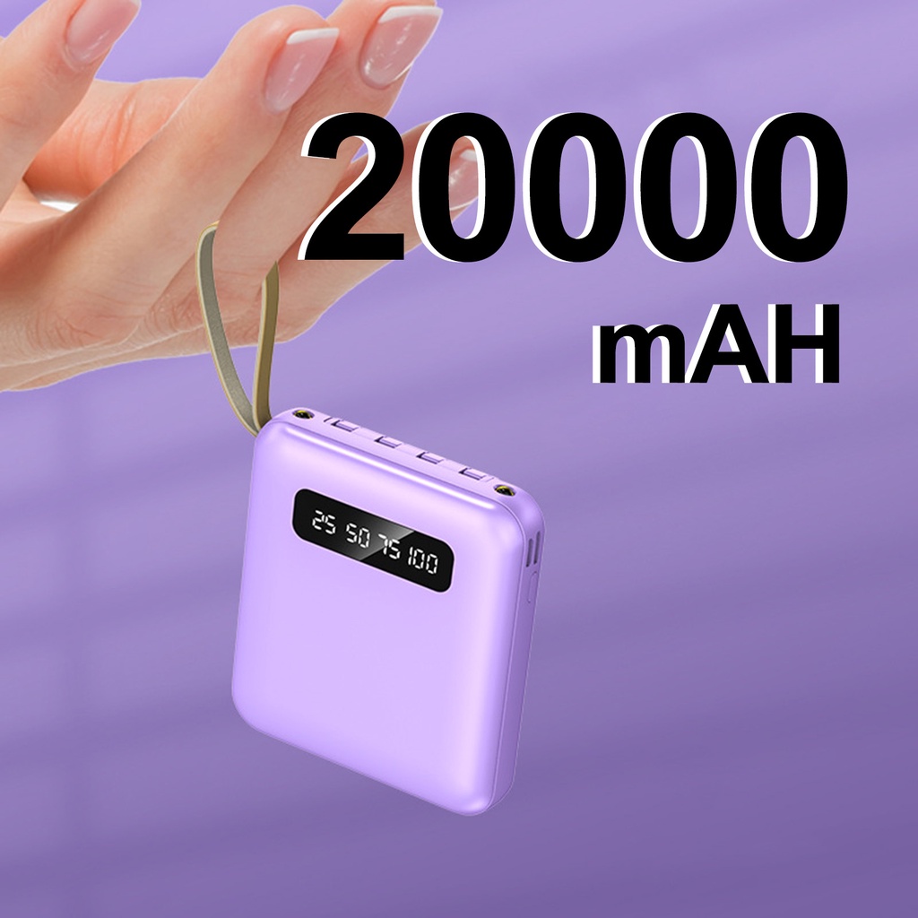 PO-4 Dây Cáp Đèn LED Công Suất Cao Đa Năng Pin Sạc Dự Phòng PO-20000mAh Với