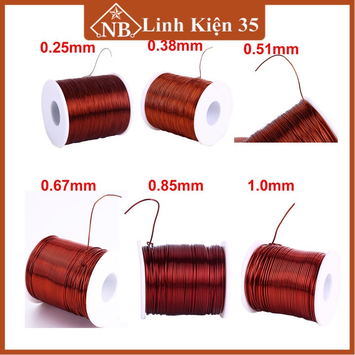 Dây đồng quấn biến áp, quấn motor đa kích thước ( 100g )