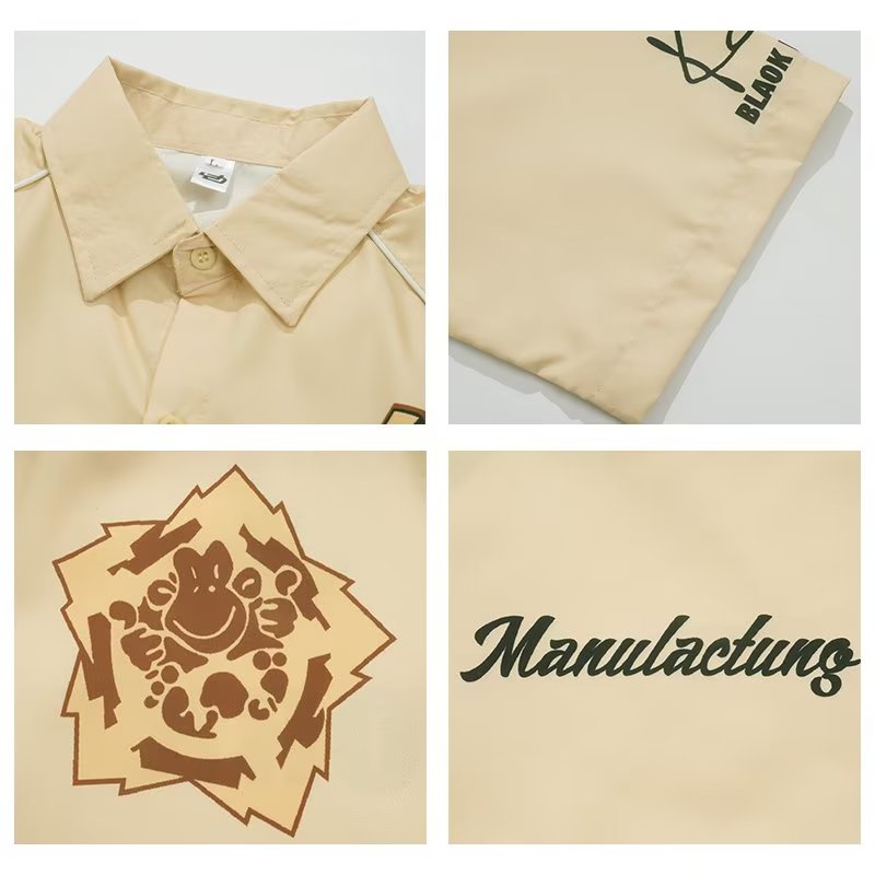 Áo Sơ Mi Tay Ngắn Dáng Rộng In Họa Tiết Thời Trang Đường Phố Mỹ 2022 Chất Lượng Cao Cho Nam