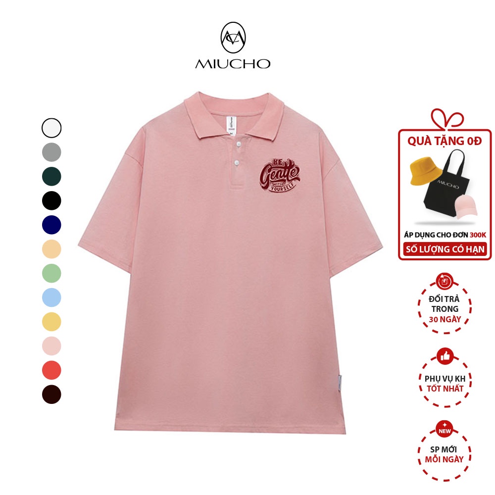 Áo thun polo nữ form rộng Unisex chất vải cotton MP009 Miucho in basic