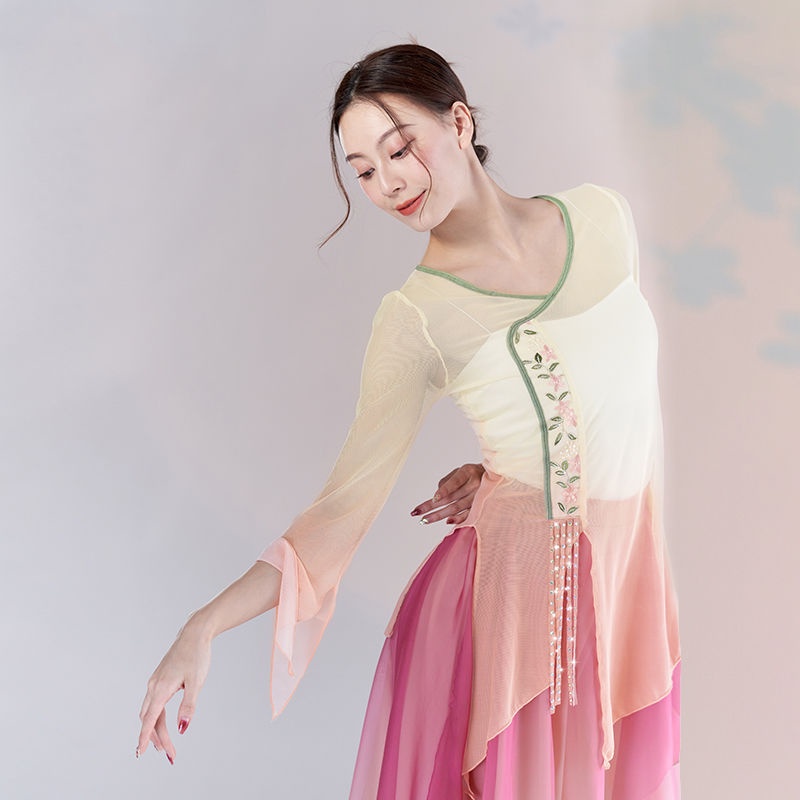 Bộ Trang Phục Biểu Diễn Múa Truyền Thống Trung Hoa Thêu Họa Tiết Xinh Xắn Dành Cho Nữ