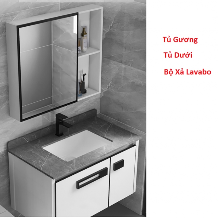 Tủ Lavabo Nhôm Siêu Bền Life Home N-1001 Công Nghệ Men Nano Cao Cấp Chống Bám Bẩn