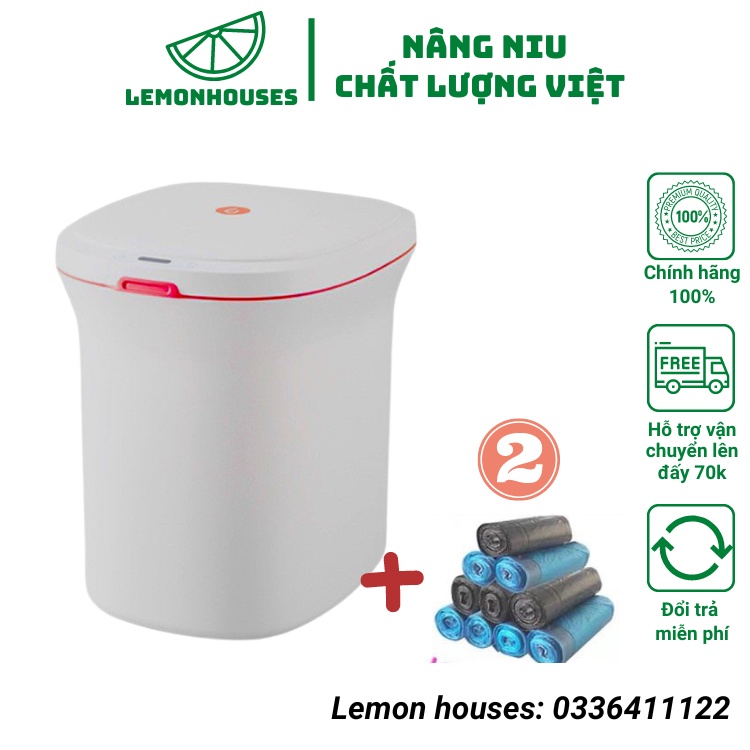 Thùng rác thông minh cảm ứng, tự động hút túi rác 10l chính hãng bảo hành 12 tháng