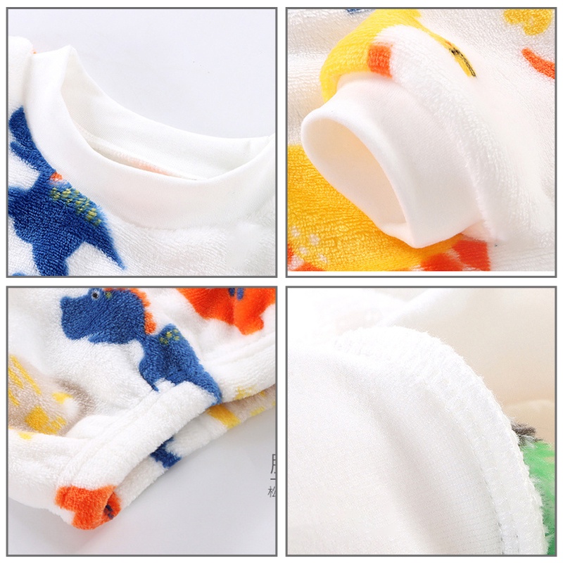 CATIMINI Trẻ Em Mùa Thu Đông Ấm Nỉ Phù Hợp Với Đệm Dày Nhà Quần Áo Quần Áo Dài Quần Dài Bé Trai Và Bé Gái Bộ Đồ Lót