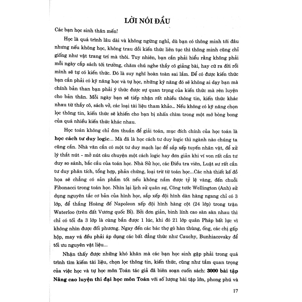 Sách 3000 Bài Tập Nâng Cao - Luyện Thi Đại Học Môn Toán