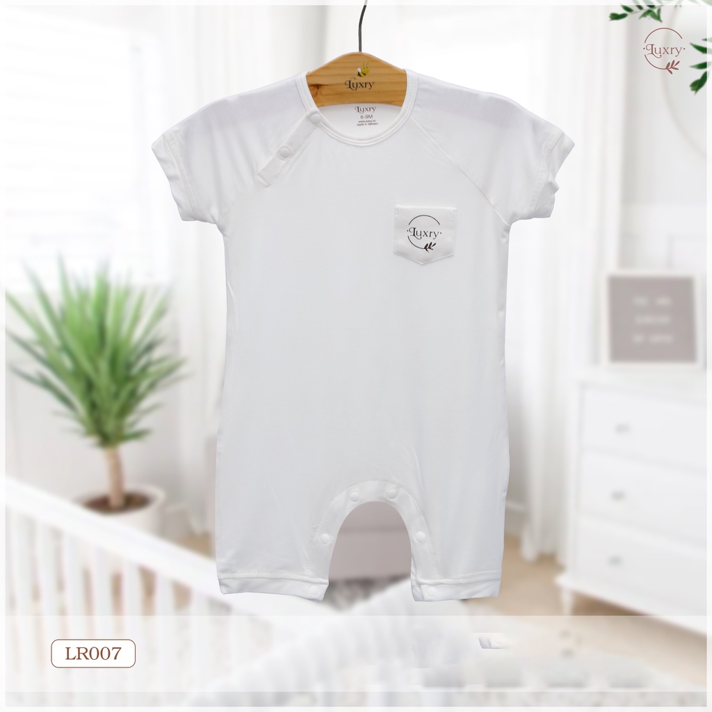 Body cộc tay cài lệch vải sợi tre Petit Luxry siêu mát, mềm mịn bé sơ sinh đến 18 tháng