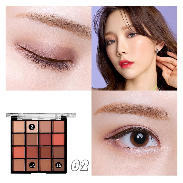 Bảng phấn mắt PFFEE 16 màu sắc kết hợp dành cho trang điểm chuyên nghiệp 24g