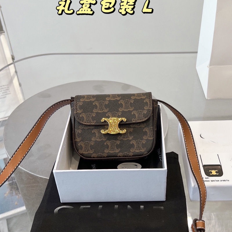 NAQ0 CELINE 2022 Arc de Triomphe C Triomphe Mini small barrel powder cake bag shoulder cross-body bag European and American big brand bag