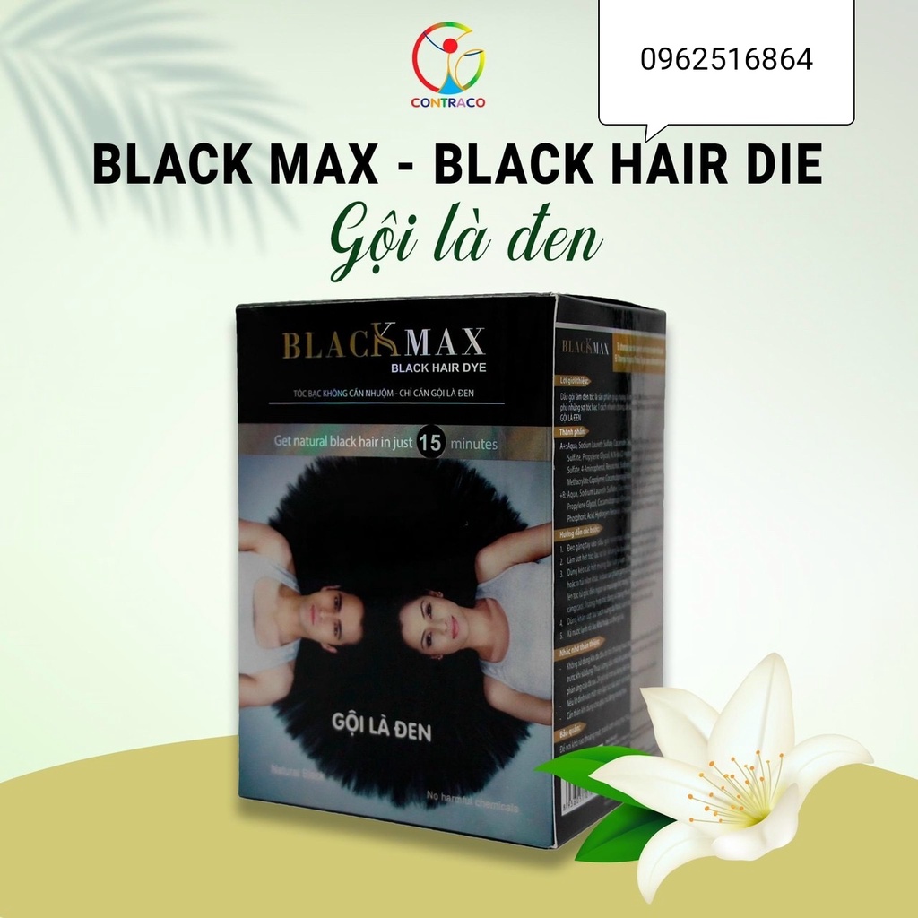 Dầu gội đen tóc BLACK MAX (1 hộp 10 gói)
