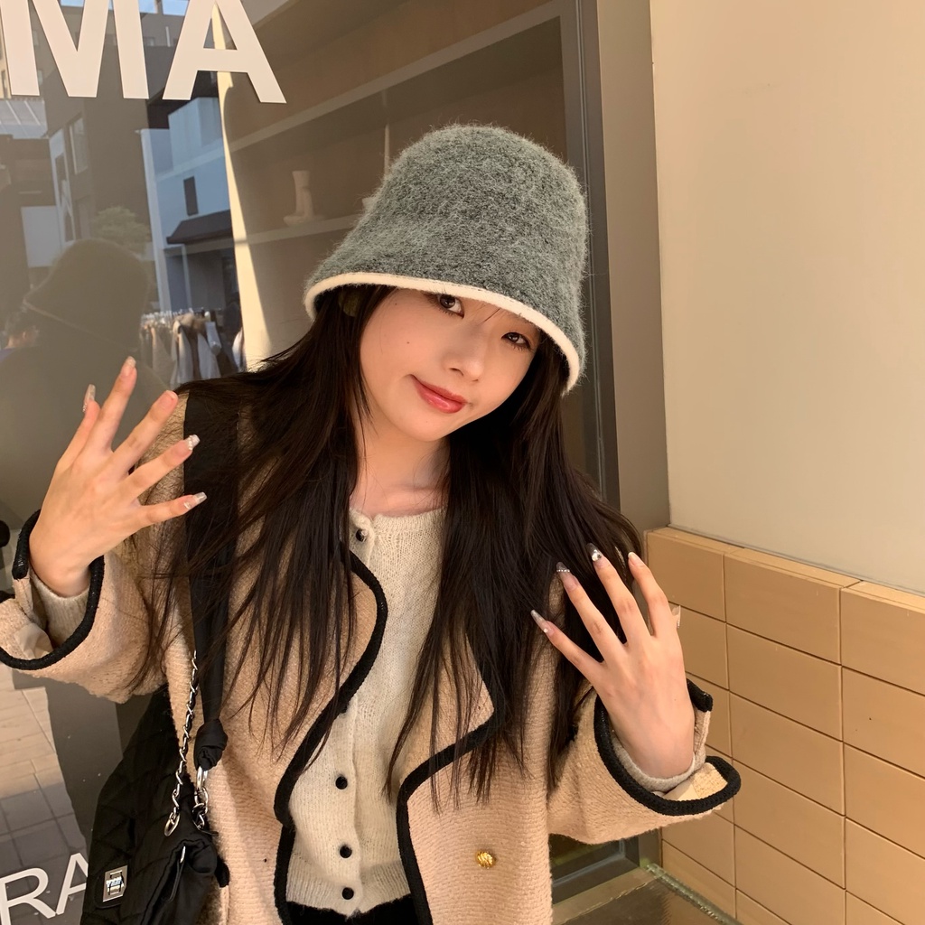 Mũ Bucket Ngắn Bằng Vải Lông Phong Cách Hàn Quốc Thanh Lịch Dễ Phối Đồ Dành Cho Bà Chen Showing
