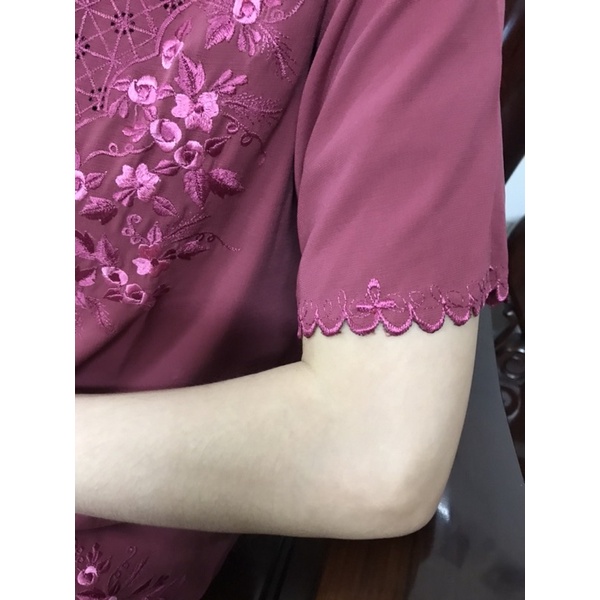 Đồ bộ bà già tay ngắn vải siêu lụa