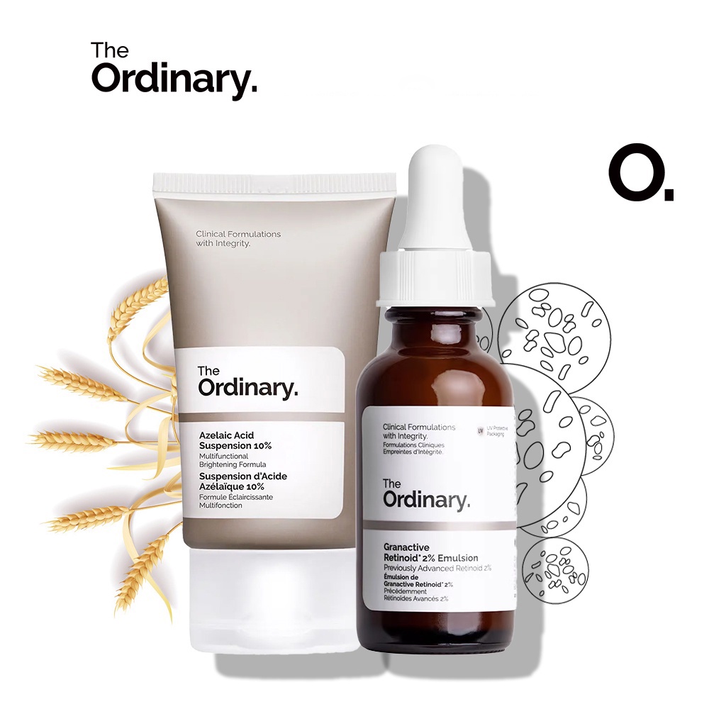 The Ordinary Bộ Da Mụn Và Da Lão Hóa Tinh Chất - Granactive Retinoid 2% Emulsion / Azelaic Acid Suspension 10% - 2×30ml (Có Bán Lẻ)